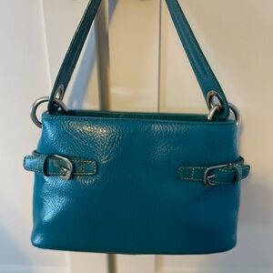 Tommy Hilfiger Teal Leather Shoulder Bag